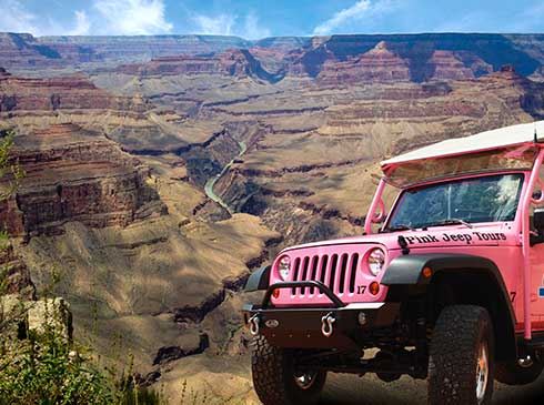Pink Jeep tour by the Grand Canyon