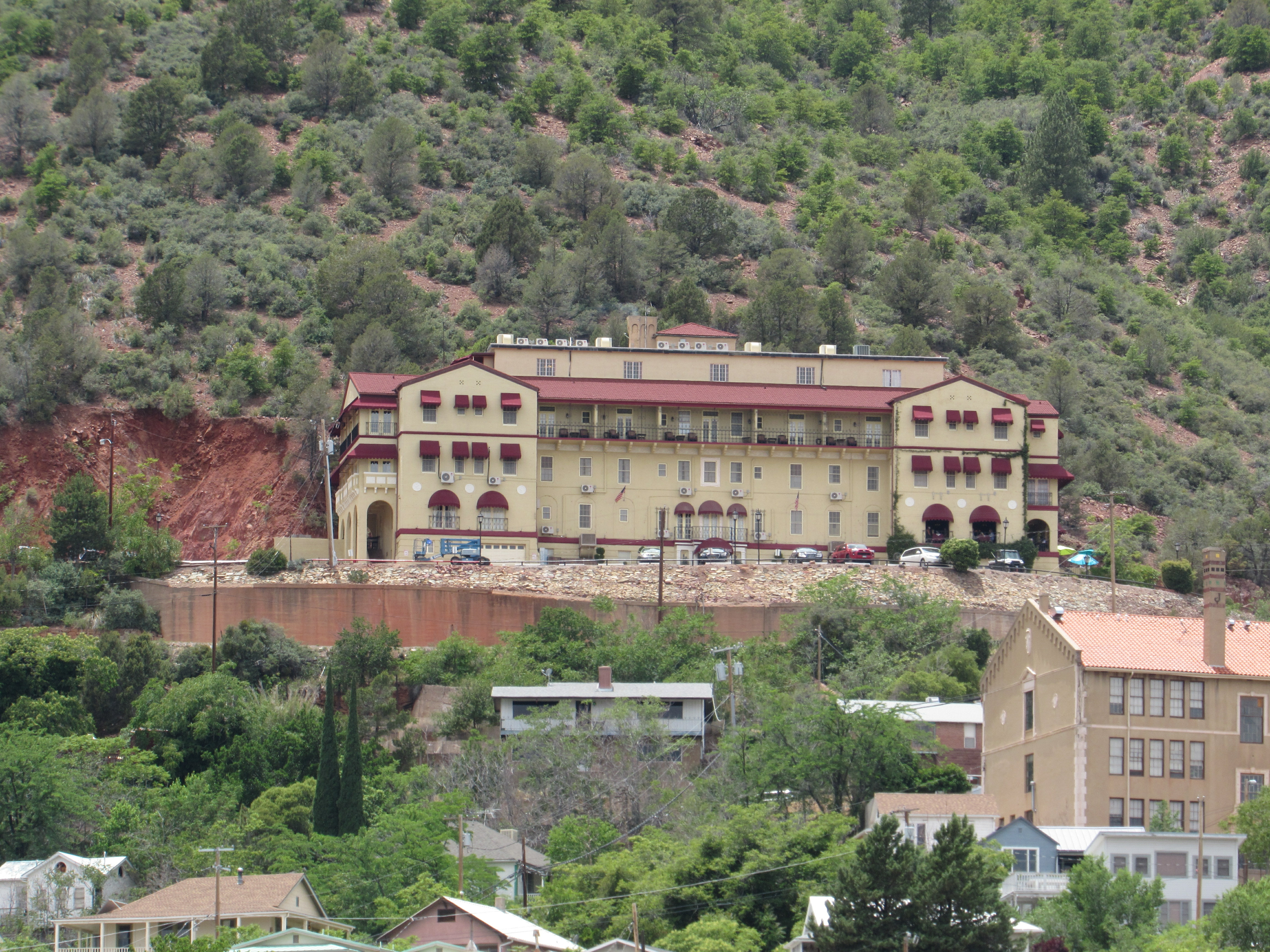 View of the Jerome Grand Hotel on the hillside